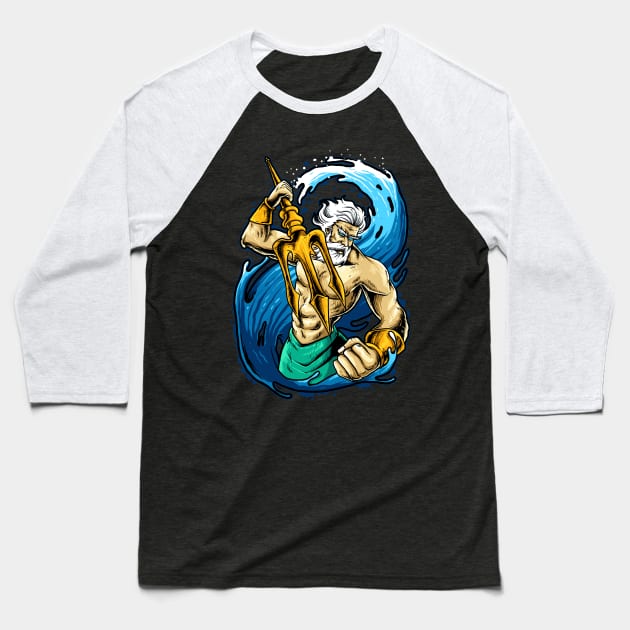 Poseidon Baseball T-Shirt by mrgeek